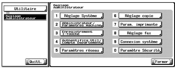 KONICA MINOLTA BIZHUB C352 - Réglage Paramètres ligne - 1