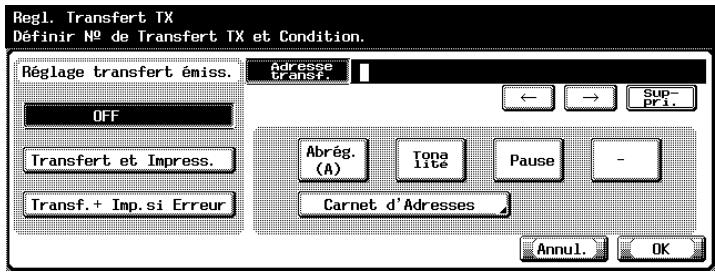 KONICA MINOLTA BIZHUB C352 - Sélectionnez [Transfert et Impress.] ou [Transf. + Imp. si Erreur]. - 1