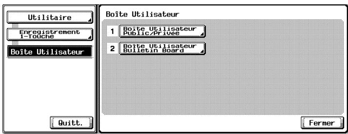 KONICA MINOLTA BIZHUB C352 - Appuyez sur [Boîte Utilisateur Publique/Privée]. - 1