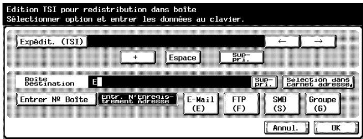 KONICA MINOLTA BIZHUB C352 - Utilisez le clavier numérique, [+], [ESPACE] → ou ← pour saisir l'ID du fax dans le champ [Expéditeur (TSI)]. - 1