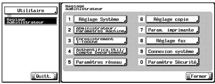 KONICA MINOLTA BIZHUB C352 - Liste des réglages du fax - 1