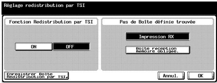 KONICA MINOLTA BIZHUB C352 - Appuyez sur [ON] pour régler la fonction Paramètre boîte utilisateur TSI. - 1