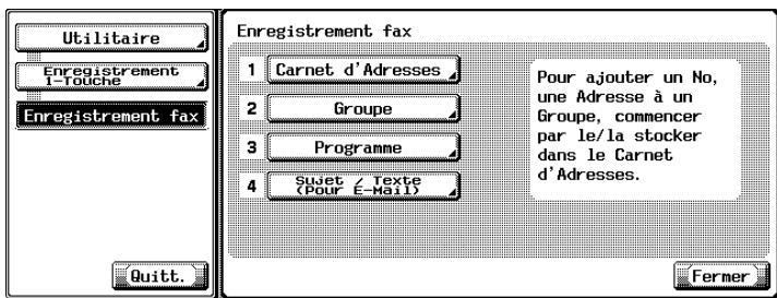 KONICA MINOLTA BIZHUB C352 - Enregistrement d'une boîte dans le carnet d'adresses - 1