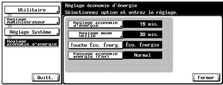 KONICA MINOLTA BIZHUB C352 - Appuyez sur [Passage économie énergie (Fax)]. - 1