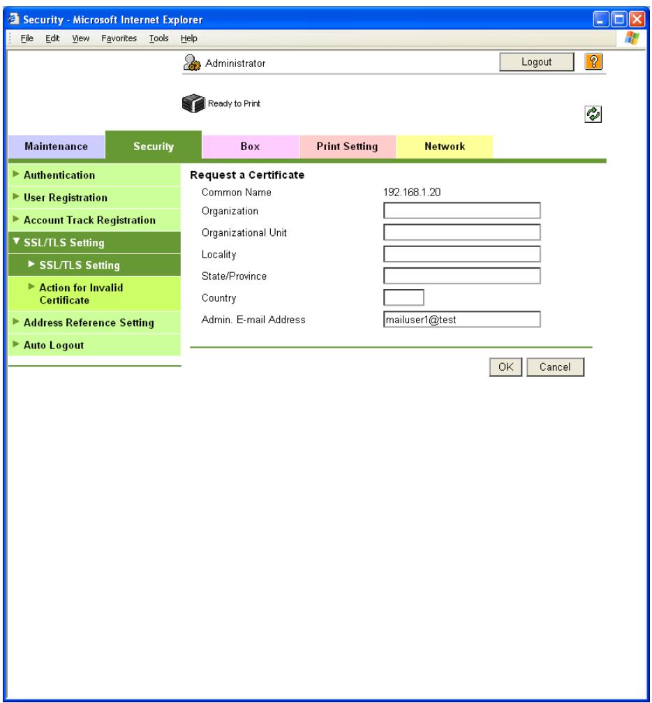 KONICA MINOLTA BIZHUB C353P - Request a Certificate - 1