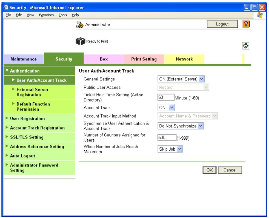 KONICA MINOLTA BIZHUB C353P - User Auth/Account Track - 1