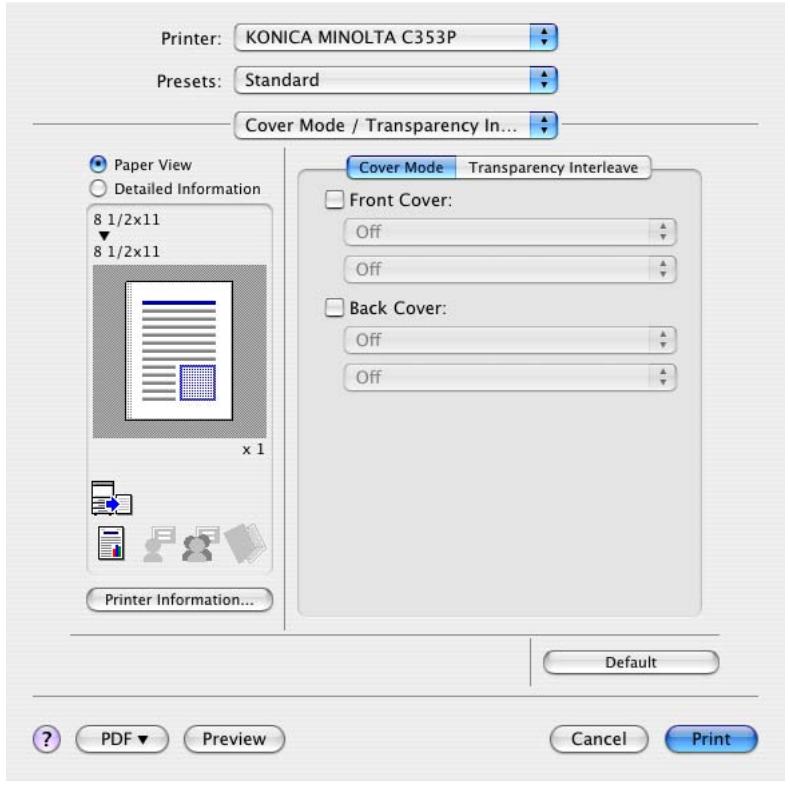 KONICA MINOLTA BIZHUB C353P - Cover Mode/Transparency Interleave - 1