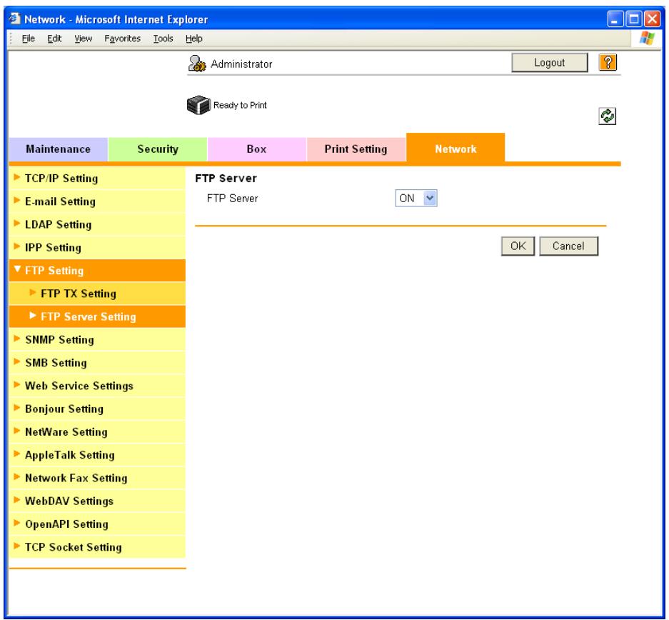 KONICA MINOLTA BIZHUB C353P - FTP Server Setting - 1