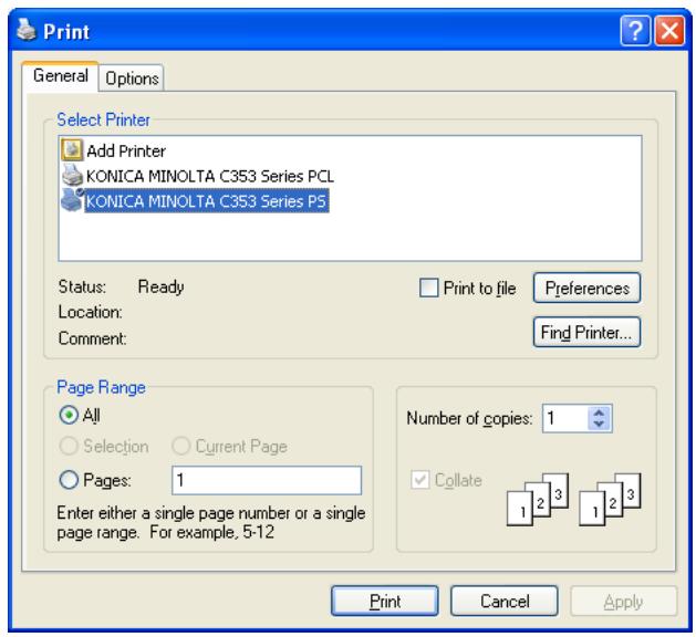 KONICA MINOLTA BIZHUB C353P - Printing operations - 1