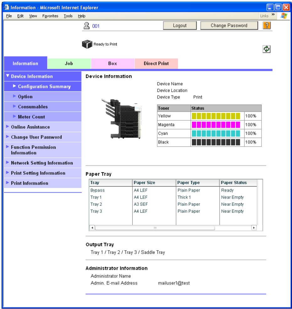 KONICA MINOLTA BIZHUB C353P - Information - 1