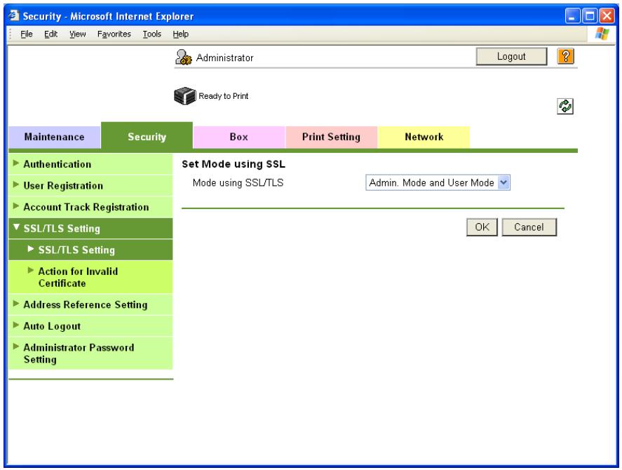 KONICA MINOLTA BIZHUB C353P - Set Mode using SSL - 1