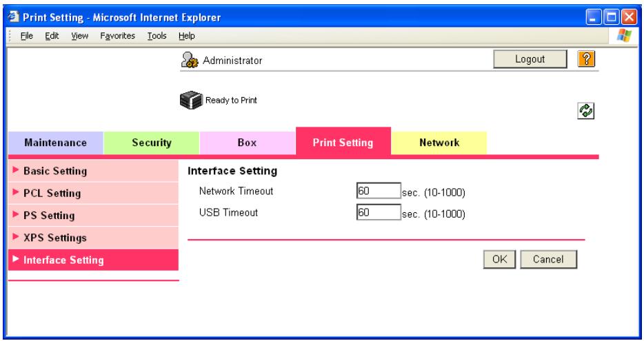 KONICA MINOLTA BIZHUB C353P - Interface Setting - 1