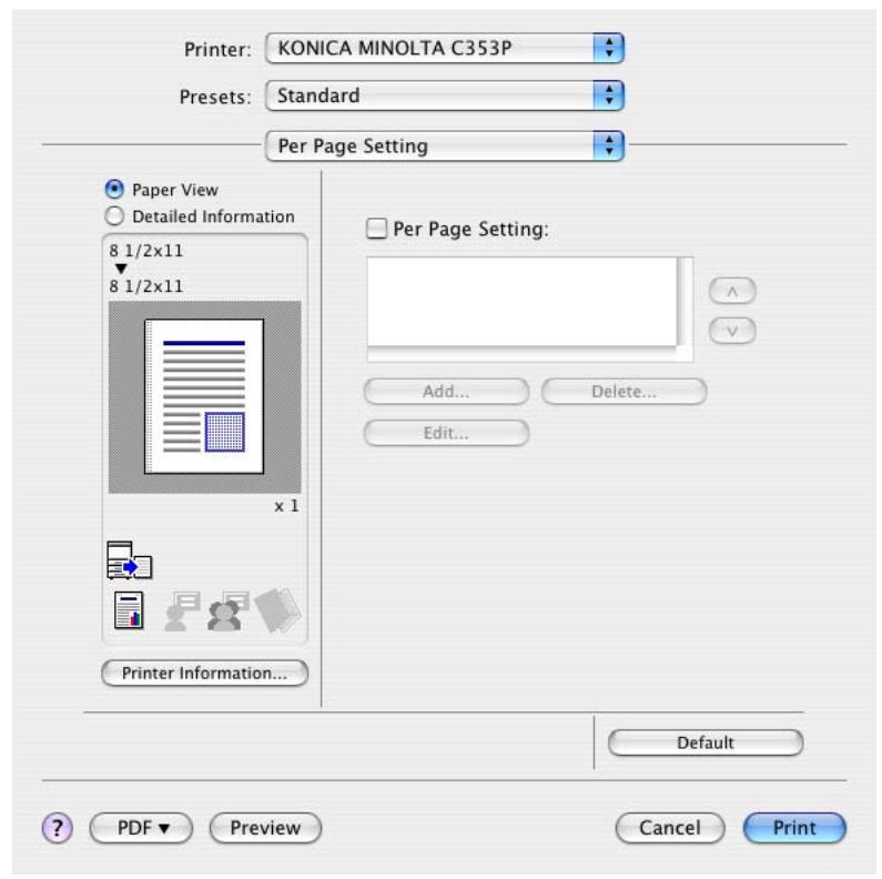 KONICA MINOLTA BIZHUB C353P - Per Page Setting - 1