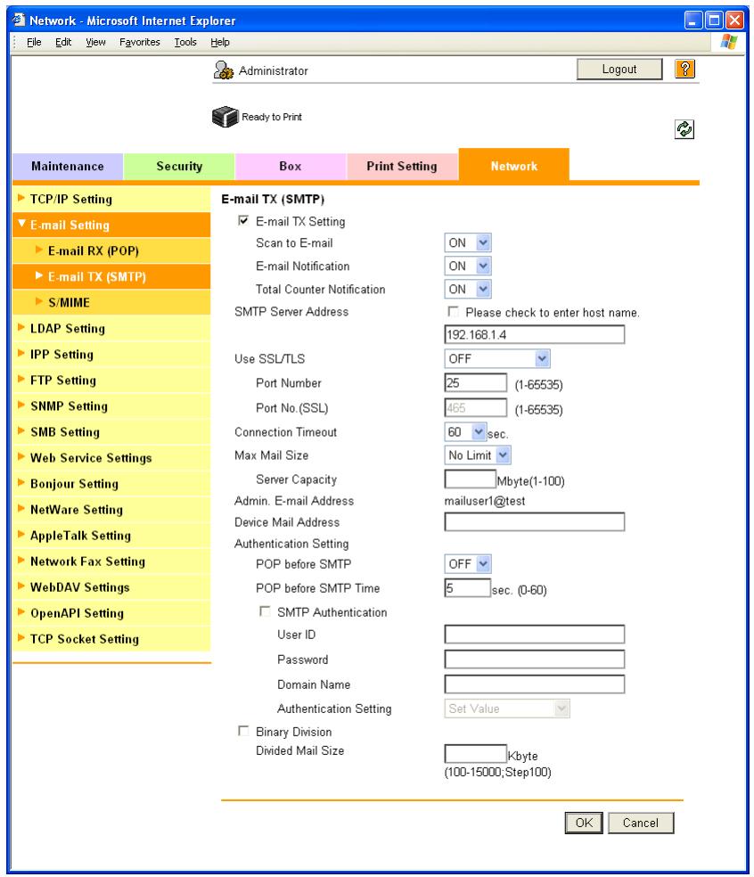 KONICA MINOLTA BIZHUB C353P - E-mail TX (SMTP) - 1