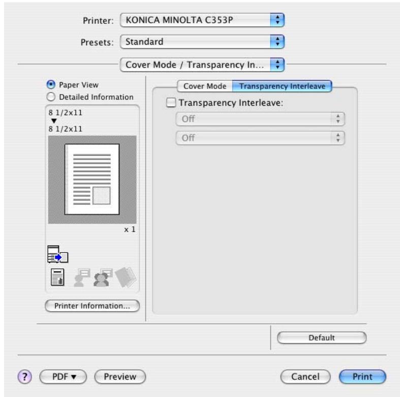 KONICA MINOLTA BIZHUB C353P - Cover Mode/Transparency Interleave - 2