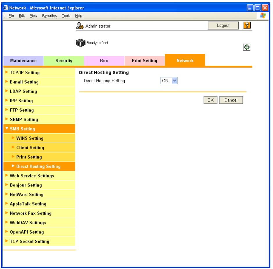 KONICA MINOLTA BIZHUB C353P - Direct Hosting Setting - 1