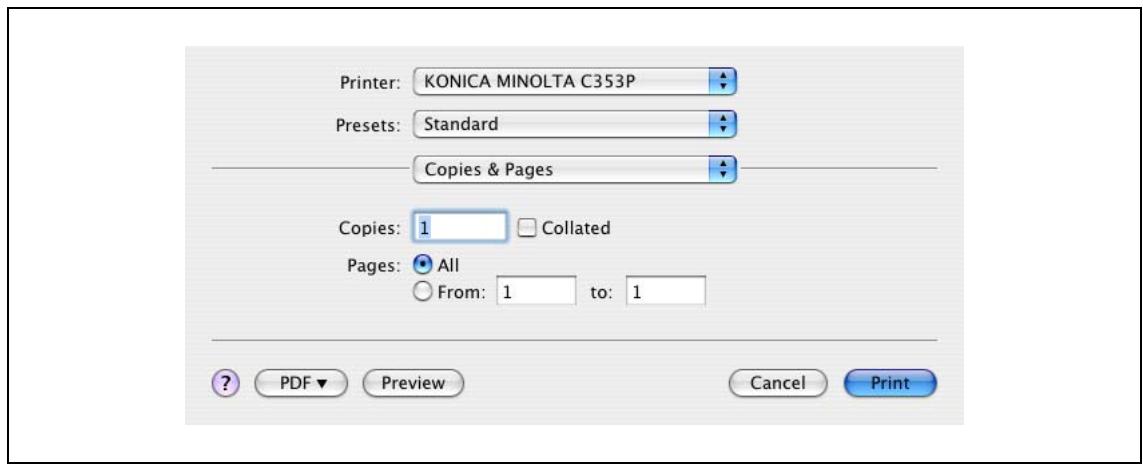 KONICA MINOLTA BIZHUB C353P - Printing operations for OS X - 1