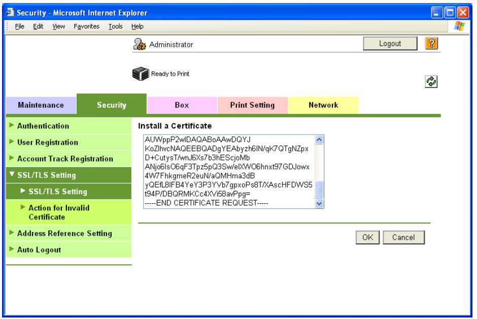 KONICA MINOLTA BIZHUB C353P - Install a Certificate - 1