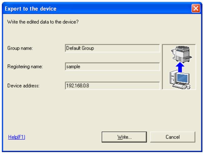KONICA MINOLTA BIZHUB C353P - Click [Write]. - 1