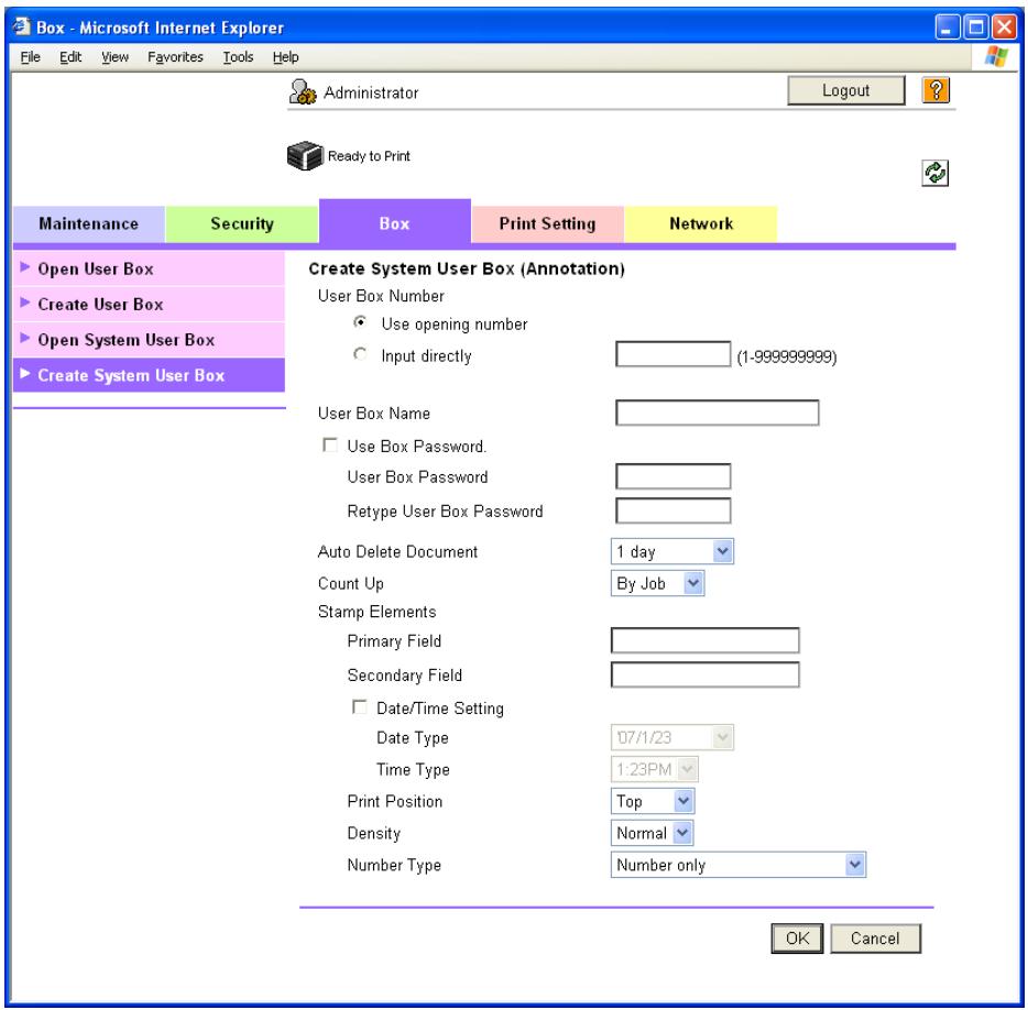 KONICA MINOLTA BIZHUB C353P - Create System User Box - 1