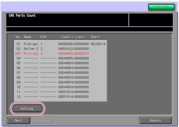 KONICA MINOLTA BIZHUB PRO 1050EP - Appuyez sur [Setting]. - 1