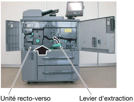 KONICA MINOLTA BIZHUB PRO 1050EP - Introduisez l'unité recto-verso en tenant le levier d'extraction, puis verrouillez le levier. - 1