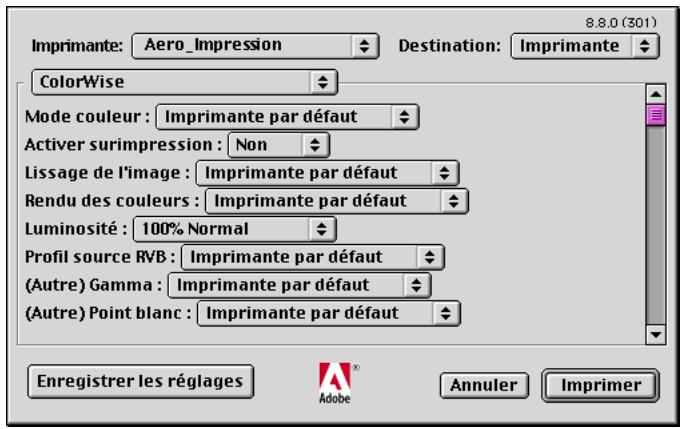 KONICA MINOLTA CN5001E - POUR DÉFINIR LES OPTIONS DE GESTION DES COULEURS DU FIERY X3E - 3