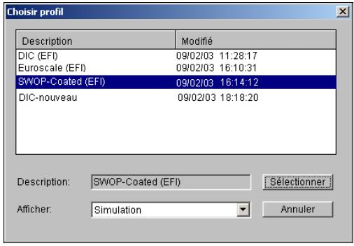 KONICA MINOLTA CN5001E - POUR MODIFIER UN PROFIL DE SIMULATION EN MODE RÉFÉRENCE OU UN PROFIL DE SORTIE EN MODE UTILISATEUR - 1
