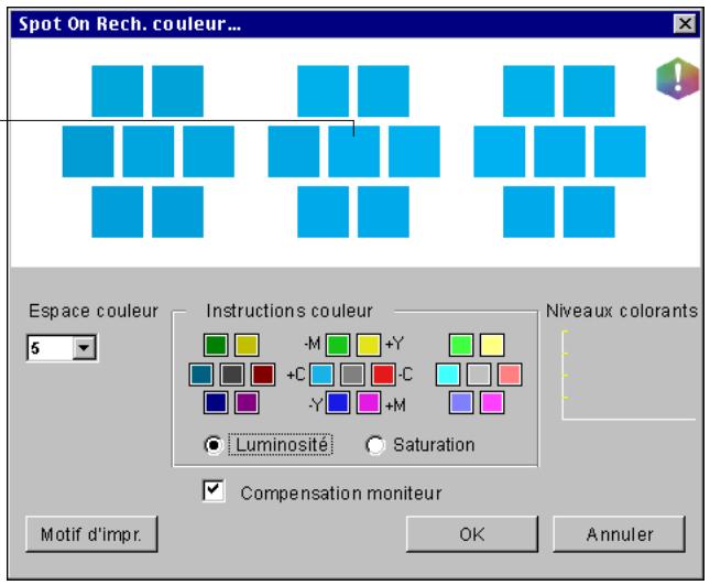 KONICA MINOLTA CN5001E - Sélectionnez une icône couleur dans un groupe et sélectionnez Rech. couleur dans le menu Edition. - 1