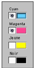 KONICA MINOLTA CN5001E - Sélectionnez les couleurs que vous souhaitez modifier en les activant ou en les désactivant. - 1