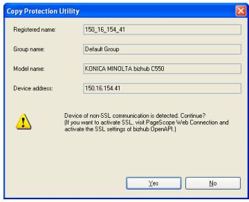 KONICA MINOLTA COPY PROTECTION UTILITY - Specify [Function to import], [Import to], and click [Import]. - 2