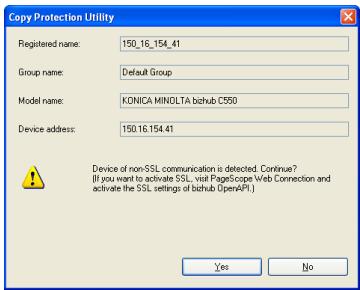 KONICA MINOLTA COPY PROTECTION UTILITY - Specify [Function to import], [Import to], and click [Import]. - 2