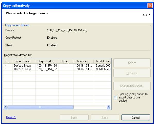 KONICA MINOLTA COPY PROTECTION UTILITY - Select a copy source device and click [Select]. - 2