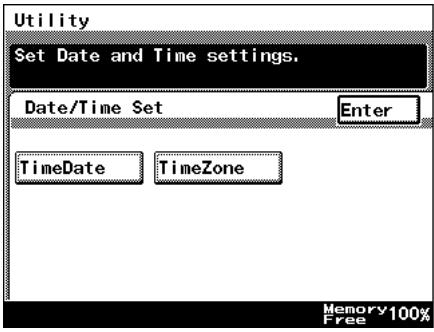 Utility Set Date and Time settings. Date/Time Set Enter TimeDate TimeZone Memory 100% Free