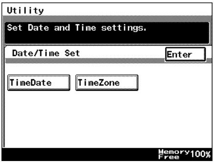 Utility Set Date and Time settings. Date/Time Set Enter TimeDate TimeZone Memory 100% Free