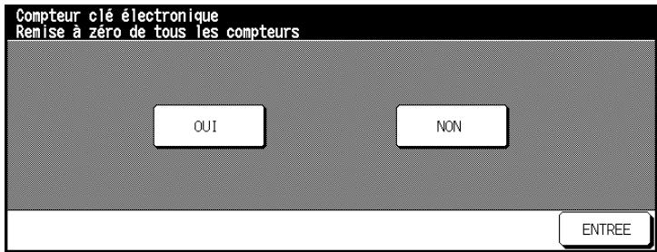 Compteur clé électronique Remise à zéro de tous les compteurs OUI NON ENTREE