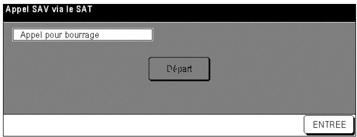 Appel SAV via le SAT Appel pour bourrage Départ ENTREE