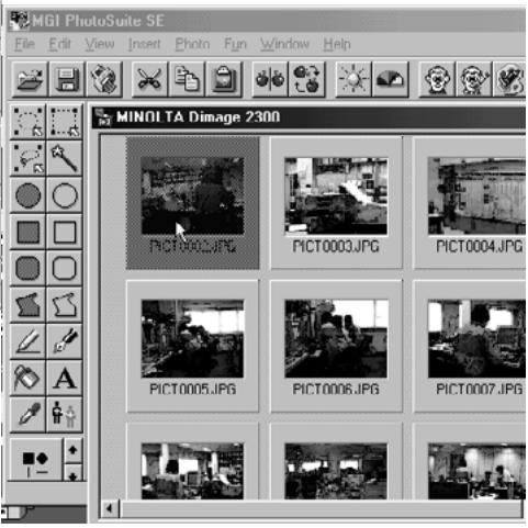 KONICA MINOLTA DIMAGE 2300 SOFTWARE - Click on the images to be deleted. - 2