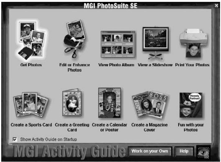 KONICA MINOLTA DIMAGE 2300 SOFTWARE - Click on 'Get Photos' in the Activity Guide window. - 1