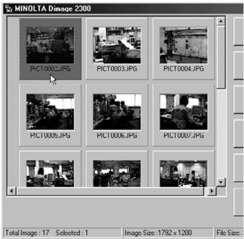 KONICA MINOLTA DIMAGE 2300 SOFTWARE - Click on the images to be copied or acquired. - 1