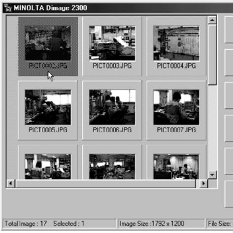KONICA MINOLTA DIMAGE 2300 SOFTWARE - Click on the images to be deleted. - 1