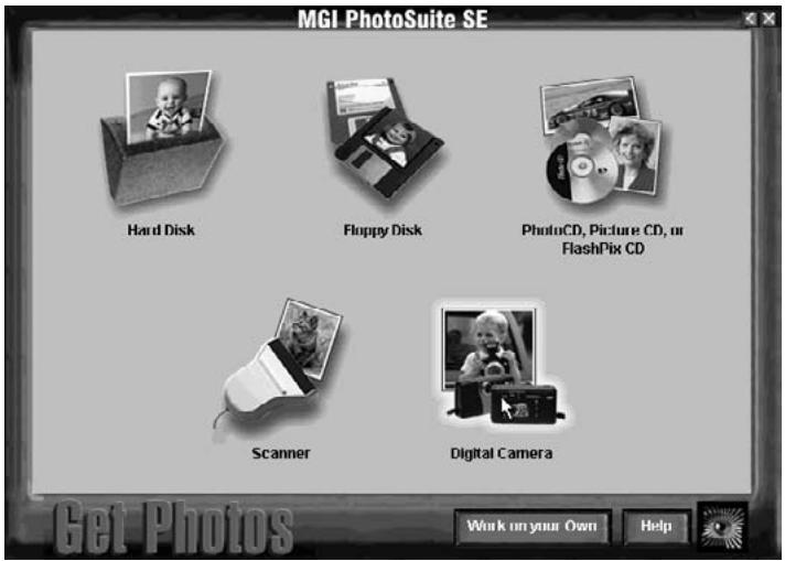KONICA MINOLTA DIMAGE 2300 SOFTWARE - Click on 'Digital Camera' in the Get Photos window. - 1