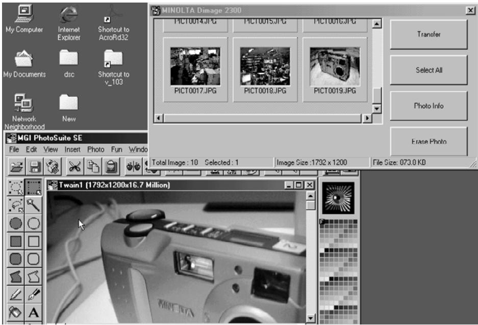 KONICA MINOLTA DIMAGE 2300 SOFTWARE - Click on 'Transfer'. - 2