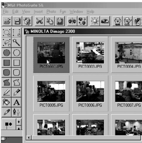 KONICA MINOLTA DIMAGE 2300 SOFTWARE - Click on the images to be copied or acquired. - 2
