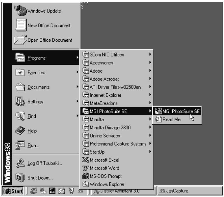 KONICA MINOLTA DIMAGE 2300 SOFTWARE - Select Start  Programs  MGI PhotoSuite SE  MGI PhotoSuite SE to launch. - 1