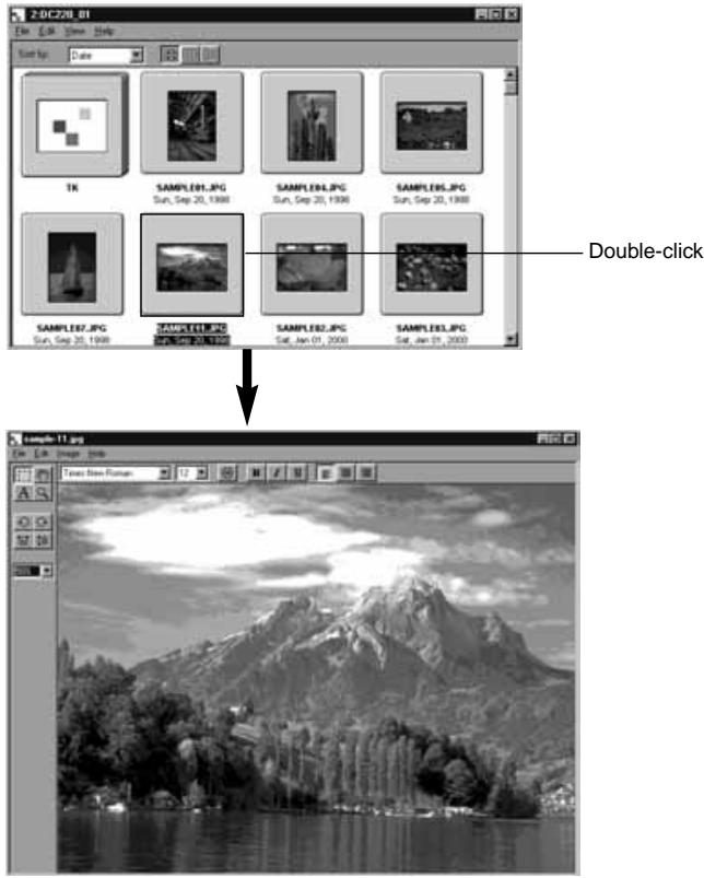 KONICA MINOLTA DIMAGE EX SOFTWARE - Double-click on the desired image. - 1