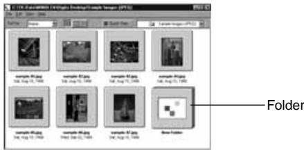KONICA MINOLTA DIMAGE EX SOFTWARE - Click on OK (Macintosh: Select [folder name]) to open the folder panel and display the images in the folder in thumbnail format. - 1