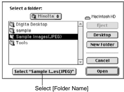 KONICA MINOLTA DIMAGE EX SOFTWARE - Select the folder containing the saved images. - 2