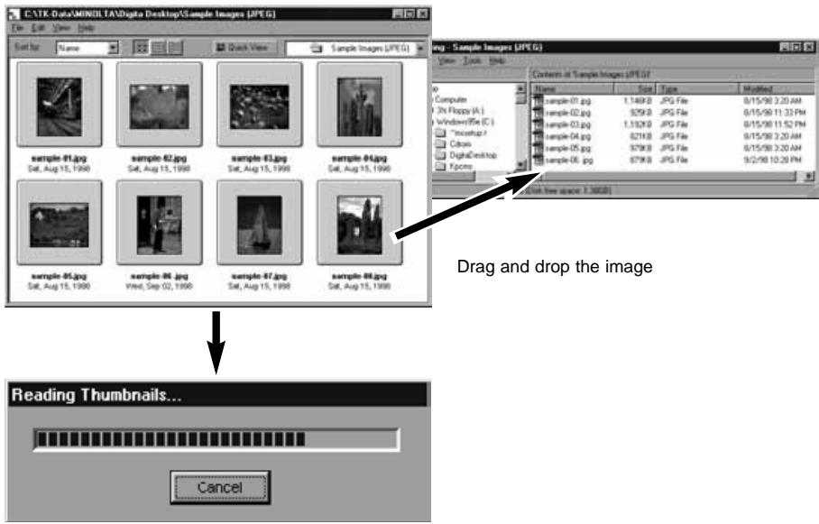 KONICA MINOLTA DIMAGE EX SOFTWARE - Drag and Drop Operation - 1
