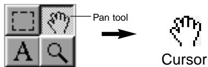 KONICA MINOLTA DIMAGE EX SOFTWARE - Click on the Pan tool on the tool palette. - 1